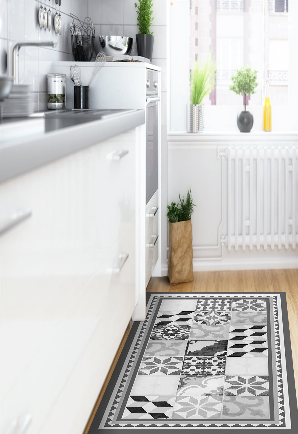 Alfombra Vinílica Solea 66x250 Cm - Antideslizante, Impermeable, Lavable Con Fregona - Ideal Para Salón Y Cocina, ¡sin Adhesivos!