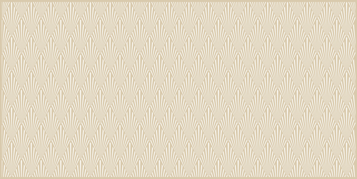 Art-decó floral beige