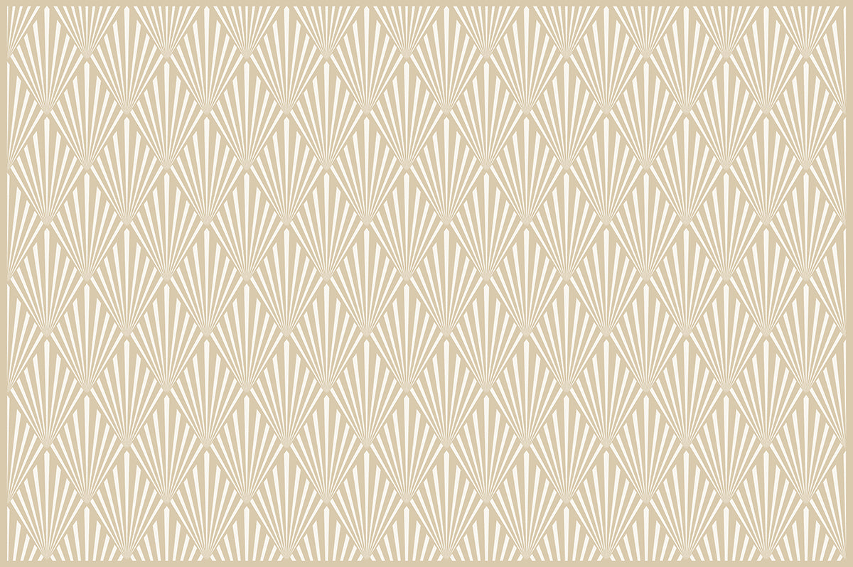 Art-decó floral beige