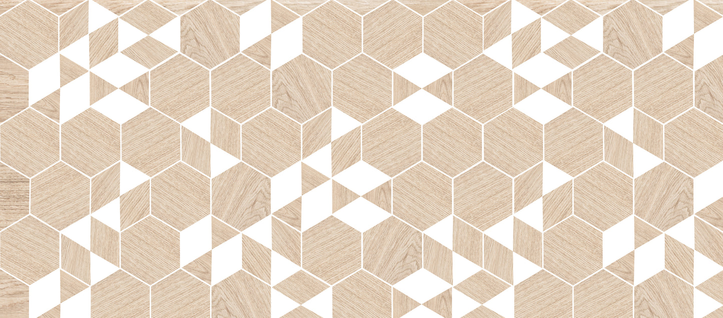 hexágonos madera con blanco 1