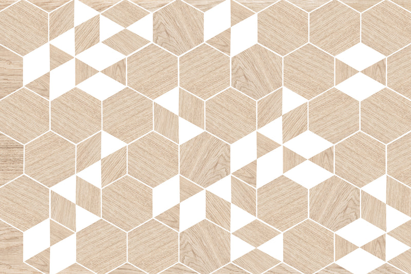 hexágonos madera con blanco 1