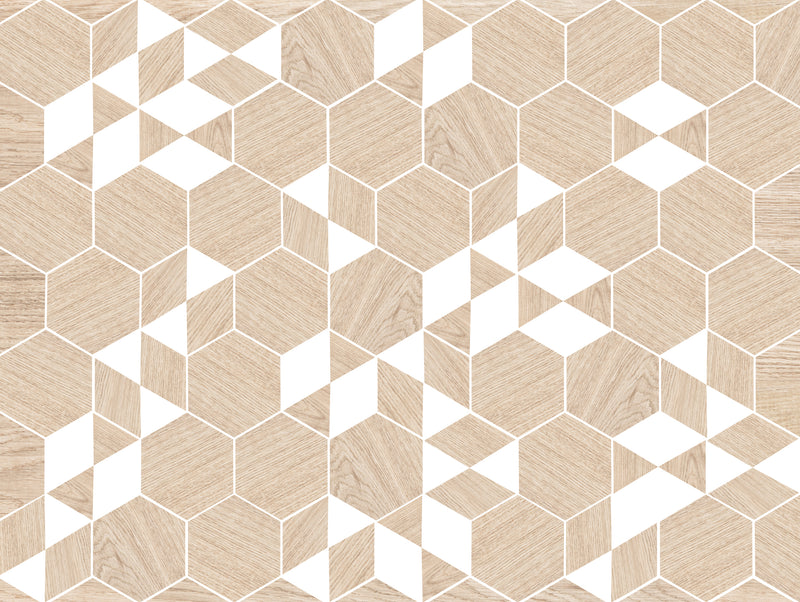 hexágonos madera con blanco 1