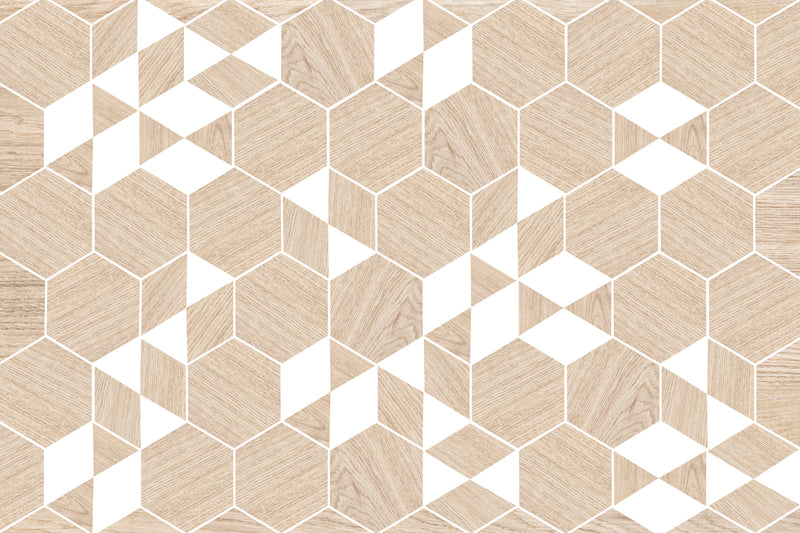 hexágonos madera con blanco 1